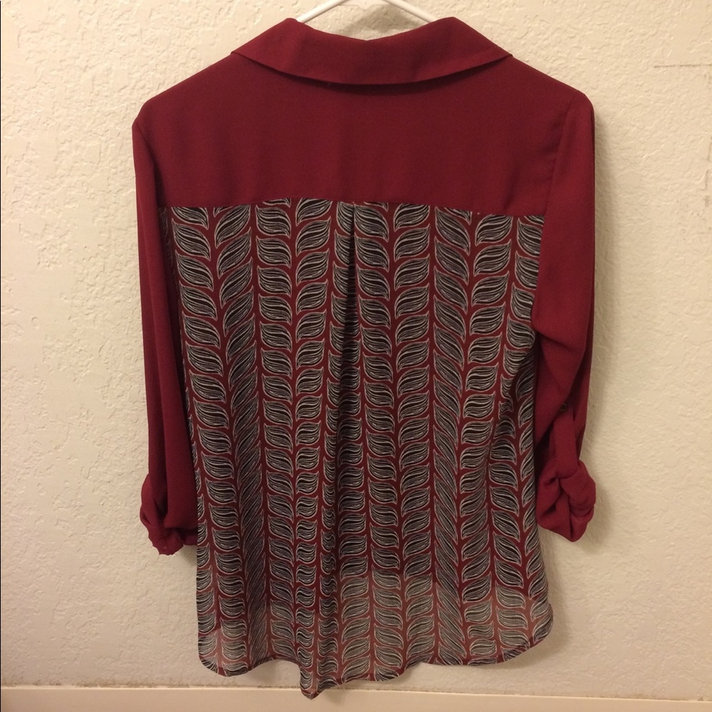 Red Button-Up - Picture 2 of 3